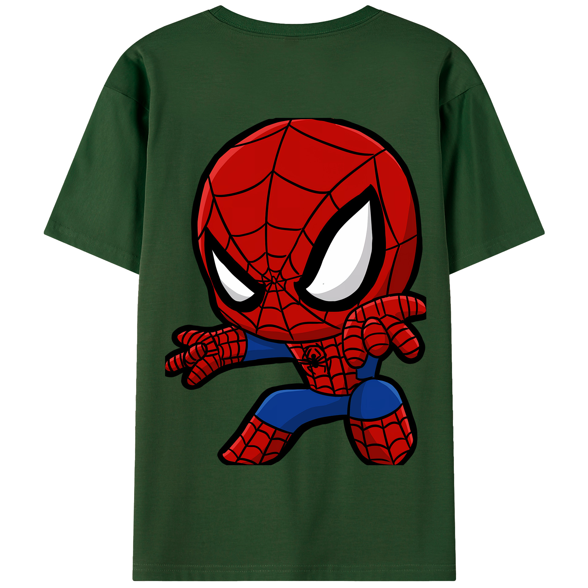 （画像用） Spider Man スパイダーマン 綿100％半袖Tシャツ（背面プリント）